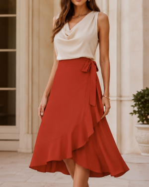 Jupe Plissée Terracotta