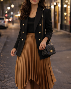 Jupe Plissée Asymétrique