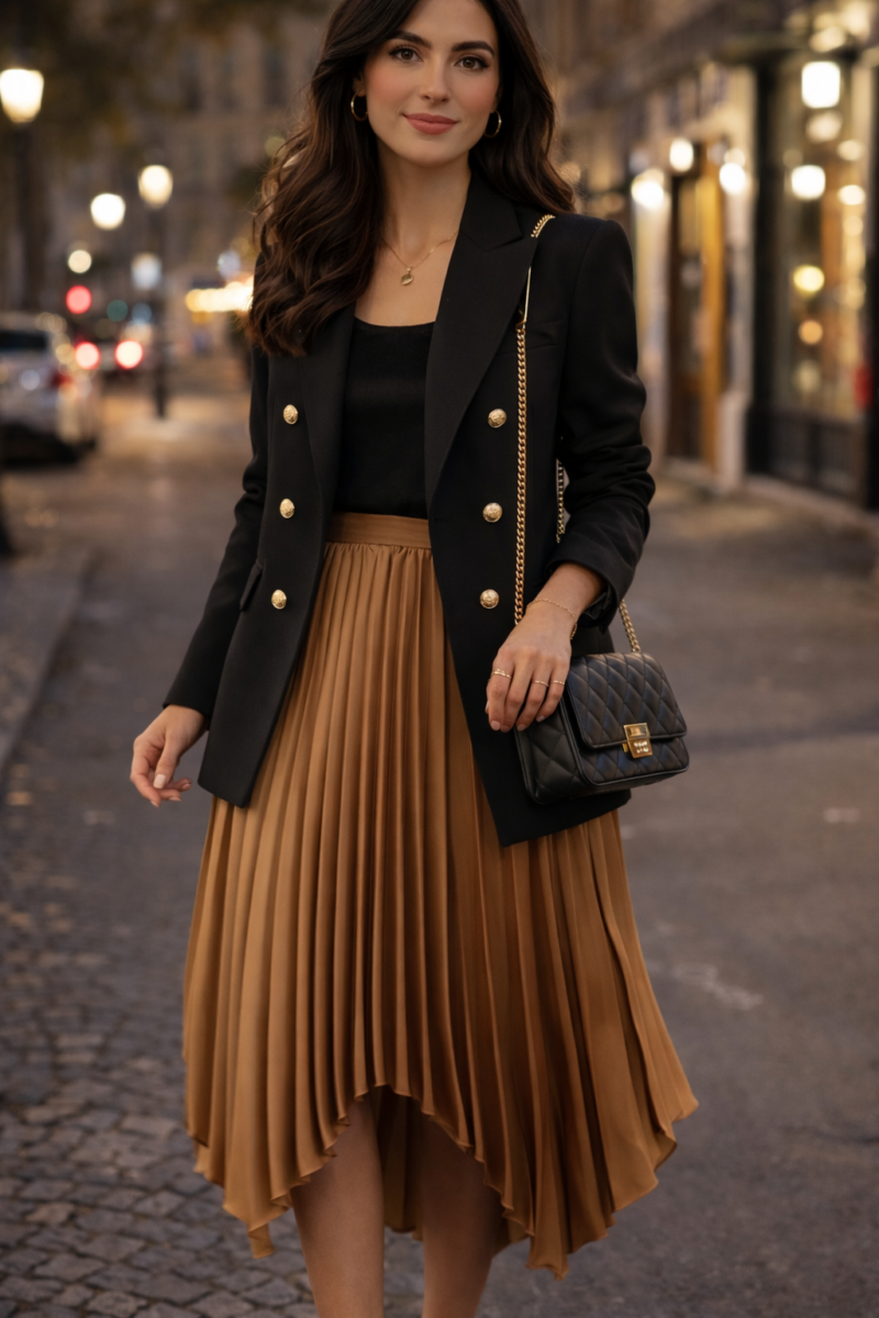 Jupe Plissée Asymétrique